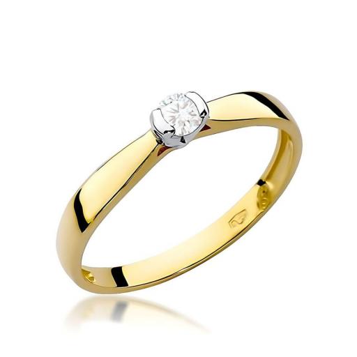 Anillo Eira Diamante 0.10ct Oro 9K Solitario Clásico [0]
