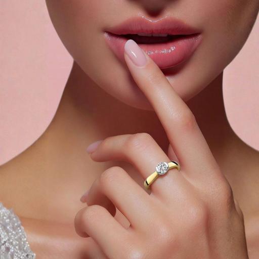 Anillo Eira Diamante 0.10ct Oro 9K Solitario Clásico [2]