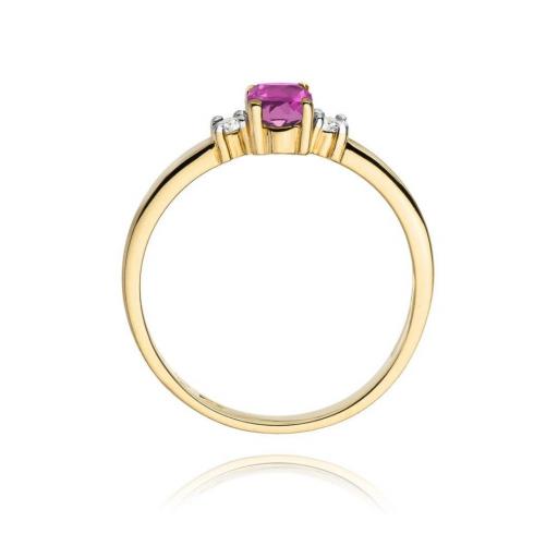 Anillo Élise Oro Amarillo 14K con Zafiro Rosa y Diamantes 0,45 ct Certificado [2]