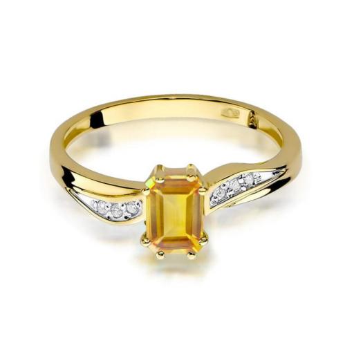 Anillo Élise Oro Amarillo 9K con Citrino y Diamantes 0,60 ct [1]