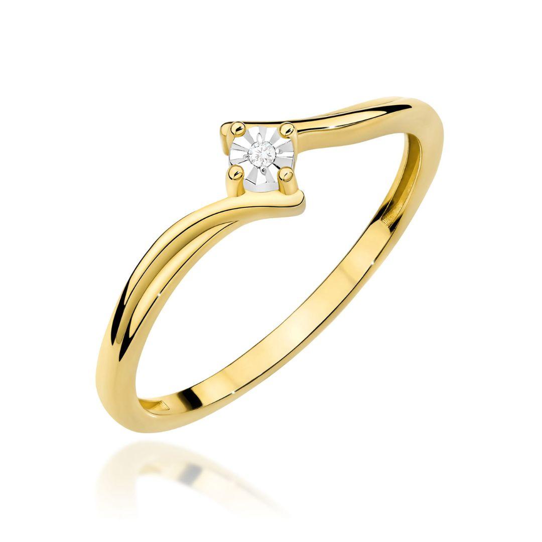 Anillo Emma Oro Amarillo 9K con Diamante 0,01 ct