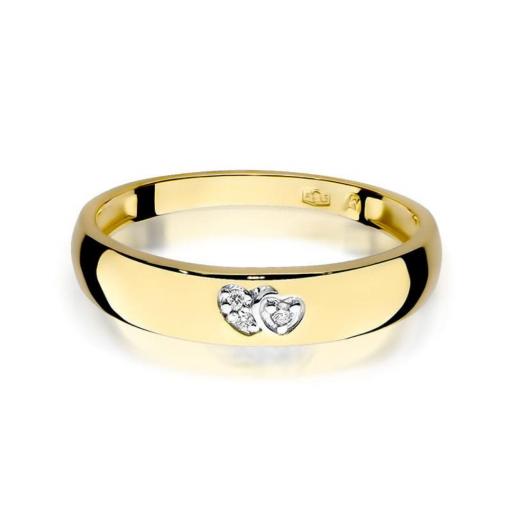 Anillo Evania Oro 14K Doble Corazón con Diamantes [1]