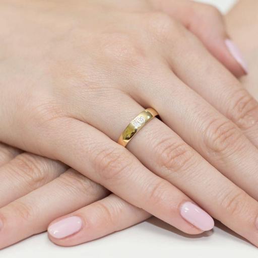 Anillo Evania Oro 14K Doble Corazón con Diamantes [3]