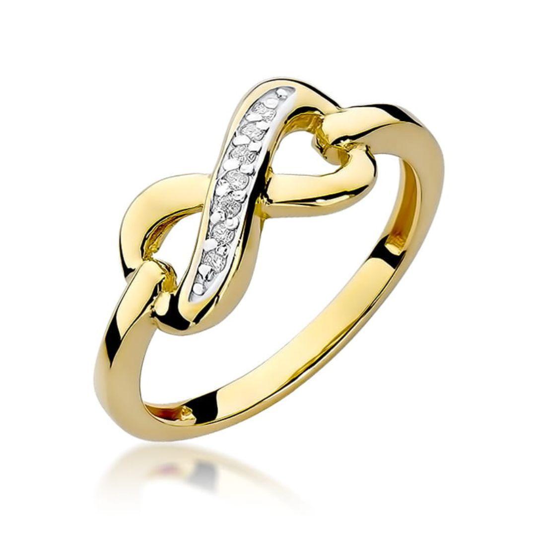 Anillo Infinity Leandria de Oro 14K con Diamantes
