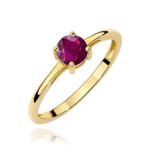 Anillo Liora Oro Amarillo 14K con Rodolita 0,60 ct