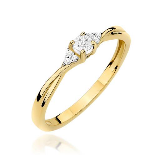 Anillo Naia Diamantes 0,04 ct en Oro 14K