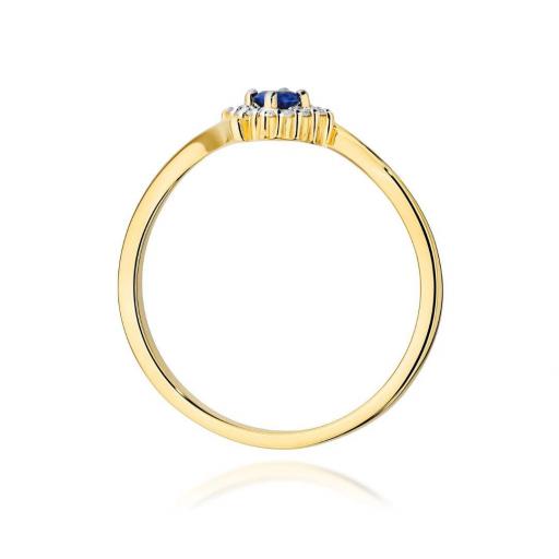 Anillo Nora Oro Amarillo 14K con Zafiro y Diamantes 0,15 ct Certificado [2]