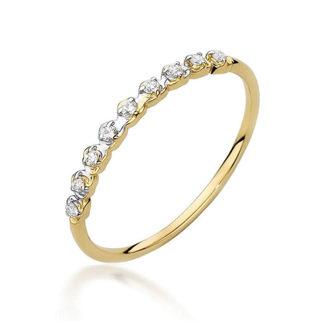 Anillo Ema Oro Amarillo 9K con Diamantes 0,05 ct