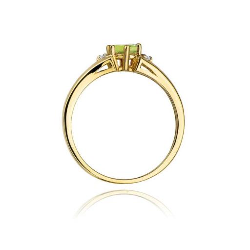 Anillo Nora Oro Amarillo 9K con Peridoto 0,60 ct y Diamantes [2]