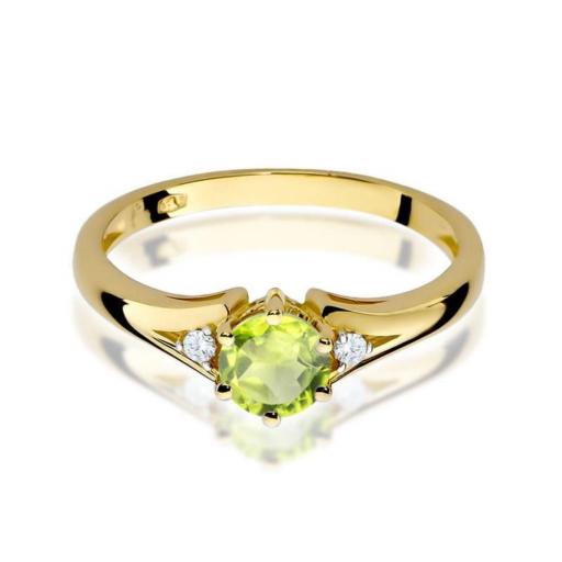 Anillo Nora Oro Amarillo 9K con Peridoto 0,60 ct y Diamantes [1]