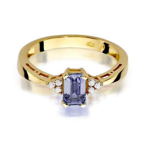 Anillo Lirena Oro 14K con Amatista 0,50 ct y Diamantes [1]