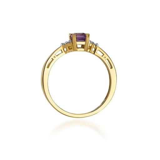Anillo Lirena Oro 14K con Amatista 0,50 ct y Diamantes [2]