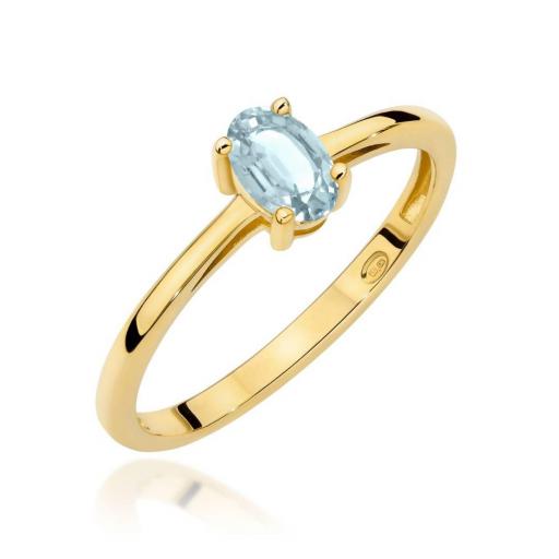 Anillo Mila Oro Amarillo 9K con Aguamarina 0,35 ct