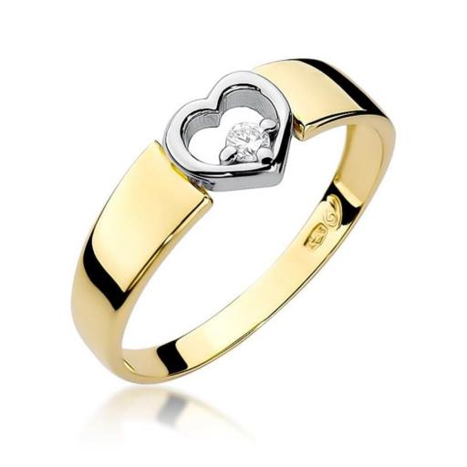 Anillo Philia Oro 14K Corazón con Diamante