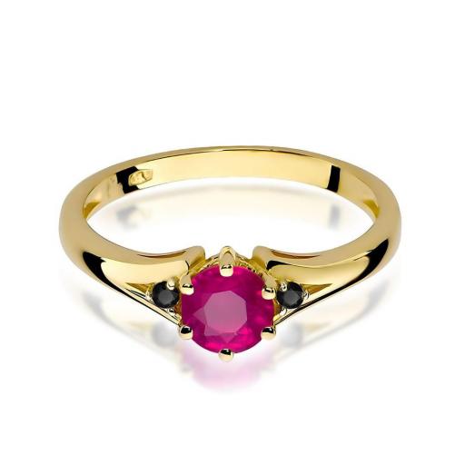 Anillo Seraphine Oro Amarillo 14K con Rodolita y Diamantes 0,60 ct [1]