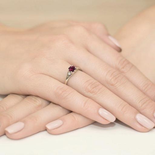 Anillo Seraphine Oro Blanco con Rodolita y Diamantes 0,60 ct [3]