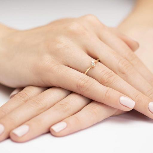 Anillo Serena Diamante 0,09ct Oro Amarillo 14K [3]