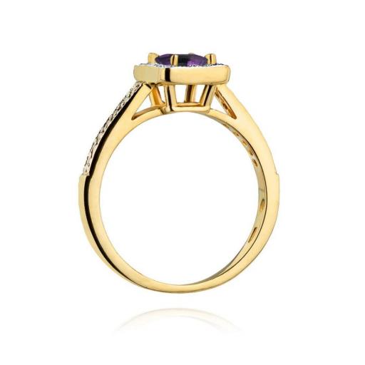 Anillo Siena Amatista 0,50 ct en Oro 14K con Diamantes [2]