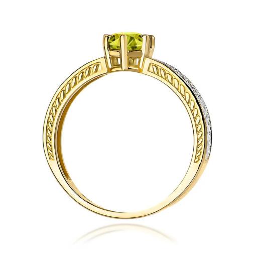 Anillo Silas Oro Amarillo 9K con Peridoto y Diamantes 0,60 ct [2]