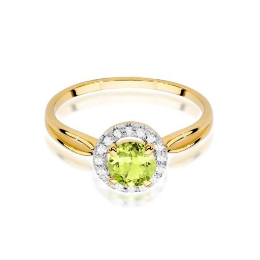 Anillo Silvanus Oro Amarillo 9K con Peridoto y Diamantes 0,90 ct [1]