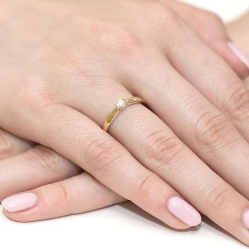 Anillo Solitario Eira Diamante Oro 14K [3]
