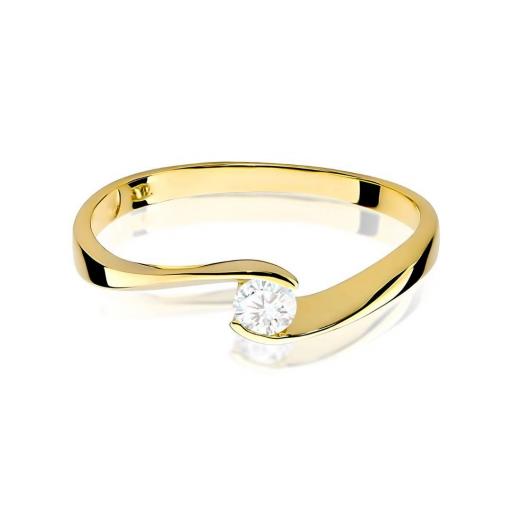 Anillo Avelis Oro Amarillo 14K con Diamante de Laboratorio – Brillo Moderno [1]