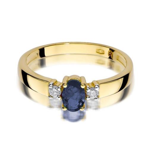 Anillo Sophie Oro Amarillo 14K con Zafiro y Diamantes 0,70 ct Certificado [1]