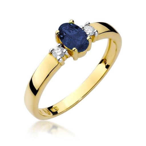 Anillo Sophie Oro Amarillo 14K con Zafiro y Diamantes 0,70 ct Certificado