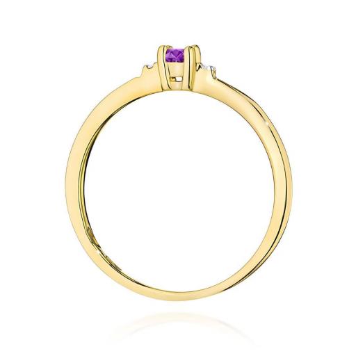 Anillo Vera Amatista 0,10 ct en Oro 14K con Diamantes [2]
