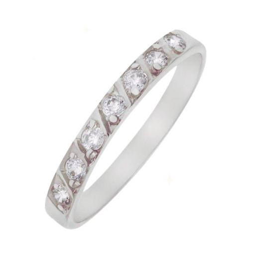 Anillo de compromiso oro blanco 18k con diamantes 