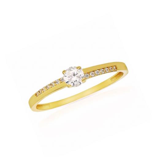 Anillo de compromiso de oro 18k con circonitas modelo 1353