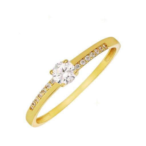 Anillo de compromiso de oro 18k con circonitas modelo 1353