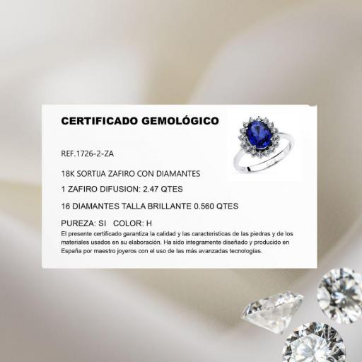 Anillo Elegante en Oro Blanco 18K con Zafiro 2.47Q y Diamantes 0.56Q – Sofisticación y Exclusividad [1]