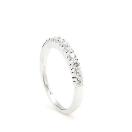 Anillo plata fina con circonitas blancas 