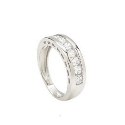 Anillo para mujer con carril cuarzos adamantinos 10053