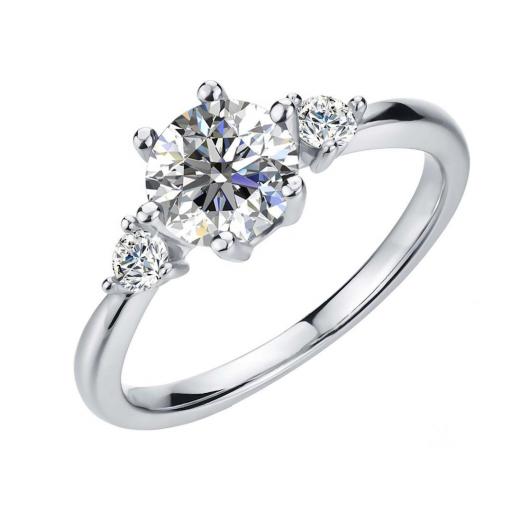 Anillo plata con piedra moissanite diamante de Brizzling BMR 025 talla 14