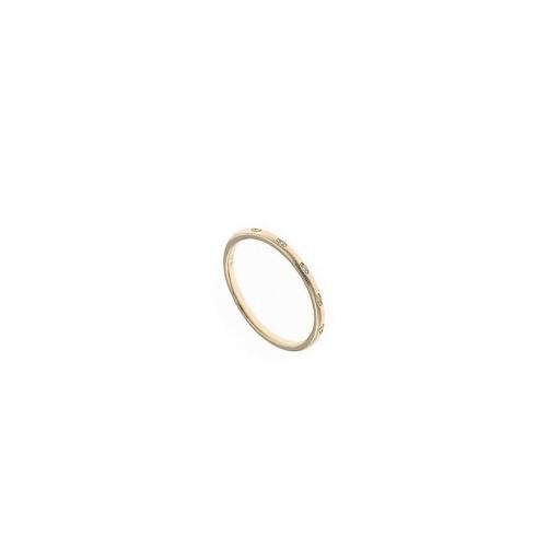 Anillo plata de salvatore chapado dorado con circonita 