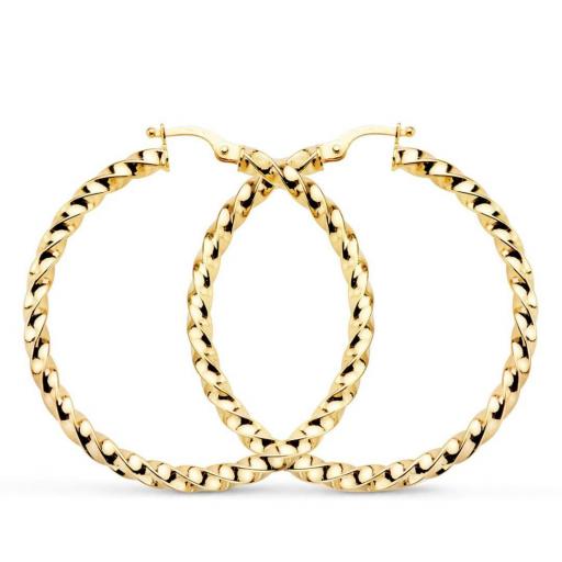 Aros de Oro 9K Trenzado Hueco – Brillo Ligero, Estilo Atemporal