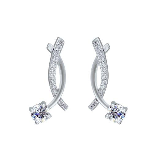 Pendientes de plata Moissanite Diamond Brizzling 154