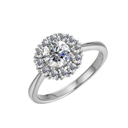 Anillo plata con piedra moissanite diamante de Brizzling BMR 074 talla 18