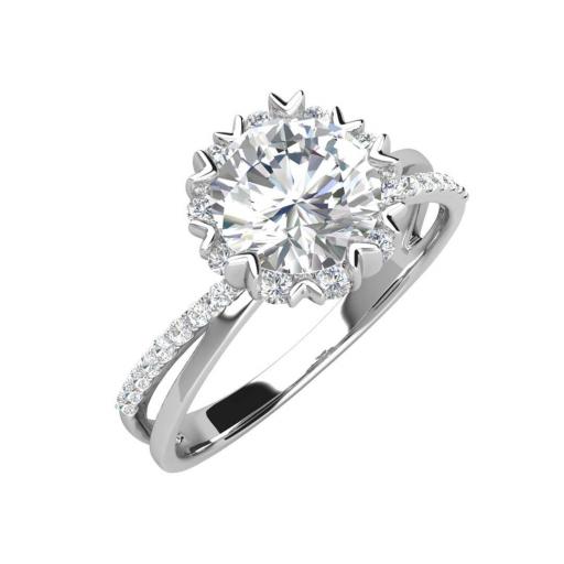   Anillo plata con piedra moissanite diamante de Brizzling BMR 081 talla 18 