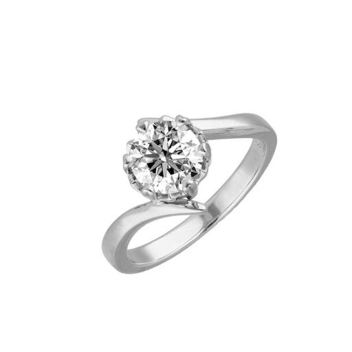 Anillo plata de compromiso con piedra moissanite diamante de Brizzling BMR237 talla 14