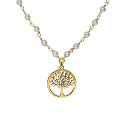 COLLAR ÁRBOL DE LA VIDA SERA CON PERLAS EN PLATA DE LEY BAÑADA EN ORO 18K · VICTORIA CRUZ