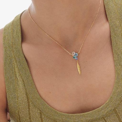 COLLAR CORTO LISBON DE CRISTAL MULTICOLOR EN PLATA DE LEY BAÑADA EN ORO 18KT · VICTORIA CRUZ [1]