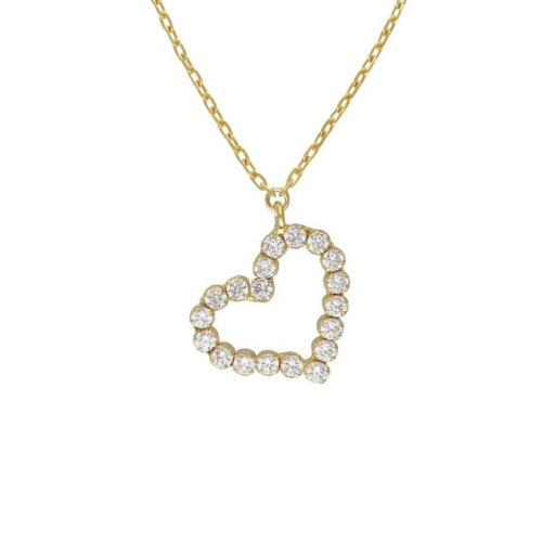 COLLAR EL GESTO CORAZÓN DE CRISTALES RIVIÈRE EN PLATA DE LEY · VICTORIA CRUZ