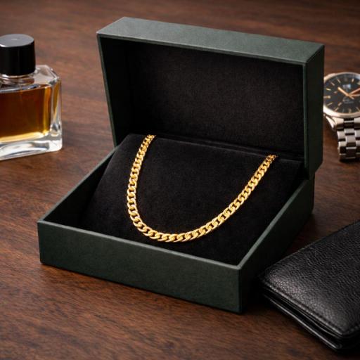 Cadena Barbada Oro 18K – Estilo, Fuerza y Elegancia Masculina [3]