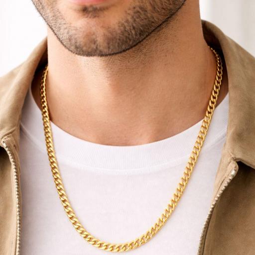 Cadena Barbada Oro 18K – Estilo, Fuerza y Elegancia Masculina [1]