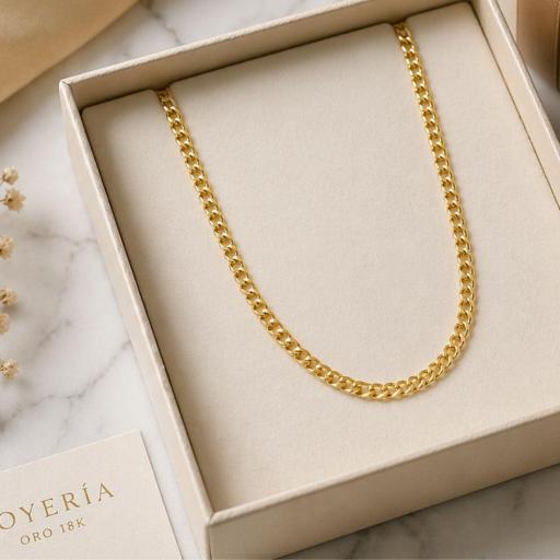 Cadena Barbada Oro 18K – Estilo, Fuerza y Elegancia Masculina [3]