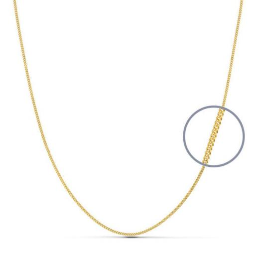 Cadena Fina Barbada Maciza de Oro 18K – Elegancia Pura en Cada Centímetro