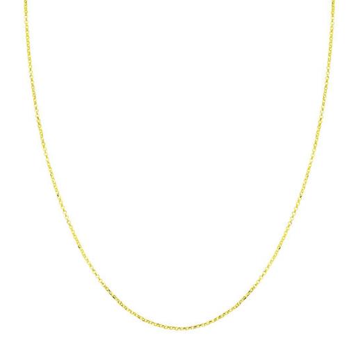 Cadena Fina de Oro Amarillo 18K - Diseño Rolo Hueca Diamantada